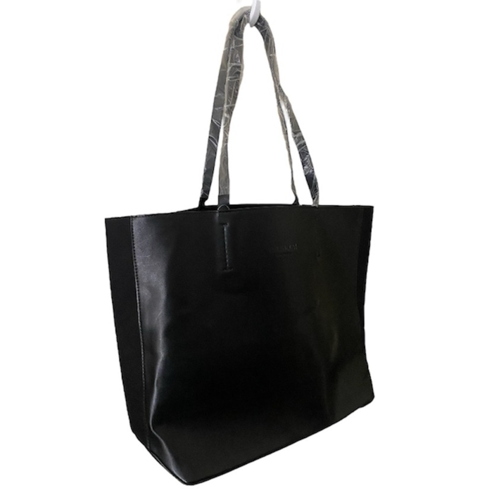 Black Leather & Suede Tote